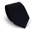 Cravate étroite imprimée bleu marine et noire