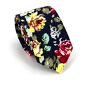 Cravate Slim Fleurs Bleu Marine
