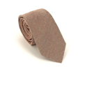 Cravate Étroite Unie Marron