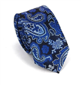 Cravate Étroite Paisley Bleue