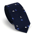 Cravate Étroite Paisley Bleu Foncé