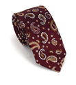 Cravate étroite Paisley grenat