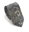 Cravate Étroite Paisley Grise
