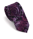 Cravate étroite Paisley violette