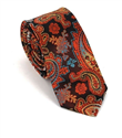 Cravate Étroite Paisley Orange