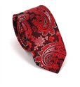 Cravate Étroite Paisley Rouge