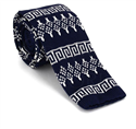 Cravate en tricot bleu à motif hivernal