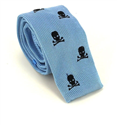 Cravate en tricot crânes bleu ciel