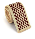 Cravate en tricot à carreaux beige et grenat