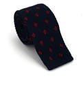 Cravate en tricot imprimée bleue et rouge