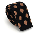 Cravate en tricot imprimé noir avec patchs