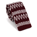 Cravate en tricot bordeaux imprimé hivernal