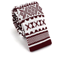 Cravate en tricot bordeaux imprimé hivernal
