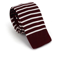 Cravate en tricot Bordeaux à fines rayures