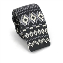 Cravate en tricot gris imprimé hivernal