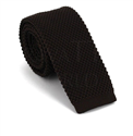 Cravate en tricot unie Marron Café