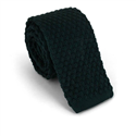 Cravate en tricot unie vagues vert foncé