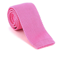 Cravate en tricot unie rose