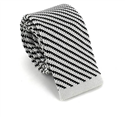 Cravate à rayures diagonales en tricot Gris et Noir