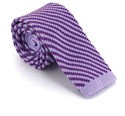 Cravate à rayures diagonales en tricot Violet et Lilas