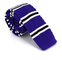 Cravate en tricot à fines rayures violettes