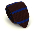 Cravate en tricot à rayures marron et bleu