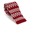 Cravate en tricot rouge à motif hivernal