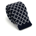 Cravate en tricot losanges bleu marine