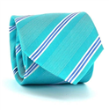 Cravate à Rayures Bleu Turquoise
