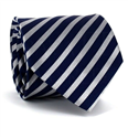 Cravate à Rayures Bleu et Argent