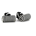 Boutons de Manchette Baril Noir et Blanc