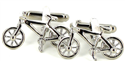 Boutons de Manchettes Vélos Argentés