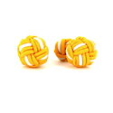 Boutons de Manchette Boule Grande Jaune et Blanc