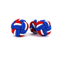 Boutons de Manchette Boule Grande Bleu, Blanc et Rouge