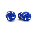Boutons de Manchette Boule Grande Bleu Marine et Blanc