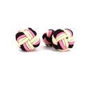 Boutons de Manchette Boule Grande Noir, Nacre et Rose