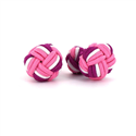 Boutons de Manchette Boule Grande Rose, Fuchsia et Blanc