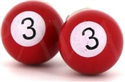 Boutons de Manchette Boules de Billard Rouge 3