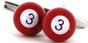 Boutons de Manchette Boules de Billard Rouge 3