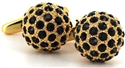 Boutons de Manchette Boules Dorées et Noires
