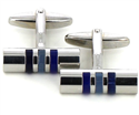 Boutons de Manchette cylindriques bleus