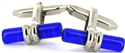 Boutons de Manchettes Cylindres Bleus