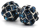 Boutons de Manchette en cristaux bleus