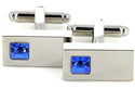 Boutons de Manchette en cristaux bleus