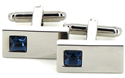 Boutons de Manchette en cristaux bleus