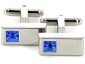 Boutons de Manchette Cristaux Bleus