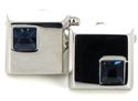 Boutons de Manchette Cristaux Bleus