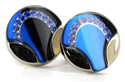 Boutons de Manchettes Cristaux Bleus IV
