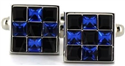 Boutons de Manchette en cristaux carrés bleus I