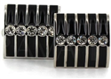 Boutons de Manchettes Cristaux Noirs III